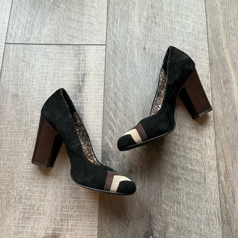 Missoni for Target Suede Block Heel in Black/Brown Size 7.5